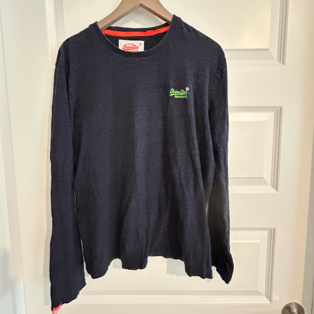 Superdry Men’s Long Sleeve Tee Blue Size M